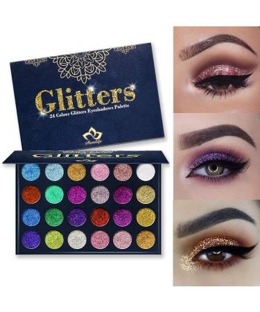 Aolailiya 24 Color Pressed Glitter Eyeshadow Palette - Long Lasting & Waterproof - Buy Online on GoSupps.com