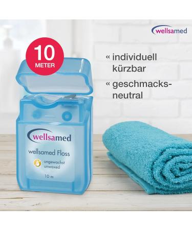 Wellsamed Dental Floss 10m Dispenser - Tasteless Interdental Cleaning (Pack of 3) | International Shipping - Buy Online on GoSupps.com