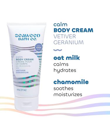 Seaweed Bath Co. Calm Body Cream with Vetiver Geranium Scent - 6 Ounce - Buy Online on GoSupps.com