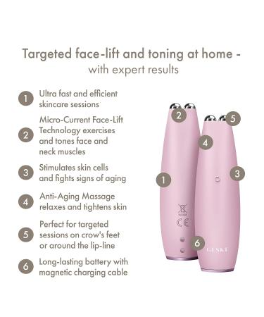 Geske SmartAppGuided Microcurrent Face-Lift Pen | 6-in-1 Anti-Aging Skincare Tool | Pink Device for Wrinkle-Free Youthful Skin | International Shipping Available - Buy Online on GoSupps.com