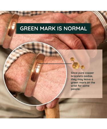 Copper Bracelet for Arthritis Relief - Pure Solid Copper for Joint Pain, Inflammation, Skin Allergies - Men & Women (Set of 2) - Buy Online on GoSupps.com