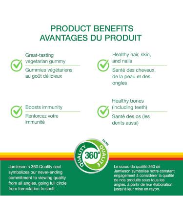 Jamieson Zinc Gummies Mixed Berry Flavour 70 Count Maintains Immune Function & Healthy Skin - Buy Online on GoSupps.com