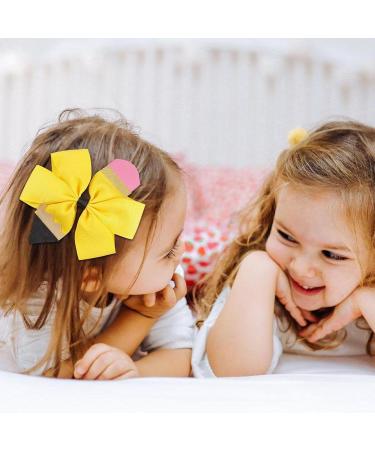 Girls Hair Bows Toddler Hair Clips - Back To School Hair Bows Clips Bow Design Non-slip And Stable Perfect for School Reunion Daily Wear Suanq Yellow - Buy Online on GoSupps.com