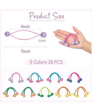 18Pcs Small Plastics Balls Hair Ties for Toddler Girls & Women - Elastic Rubber Bands Hair Accessories - Buy Online on GoSupps.com