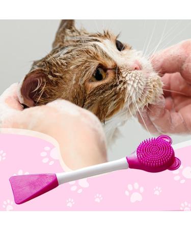 Cat Chin Cleaning Brush | Manual Scrubber Brush for Cats | Lightweight Design Soft Chin Brush for Face Jaw Chin Gums and Tongue Cleaning Red - Buy Online on GoSupps.com