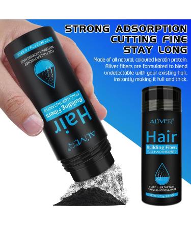 Hair Fibers for Thinning Hair - Black | Fast & Undetectable Formula for Men & Women | Conceal Hair Loss & Achieve Thicker Hair in 15 Seconds - Buy Online on GoSupps.com