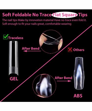 UNA GELLA XXL Soft Gel Tapered Square Nail Tips - 120PCS, Extra Long & Full Cover for Perfect Fit - Ideal for Nail Extension at Home or Salon - Buy Online on GoSupps.com