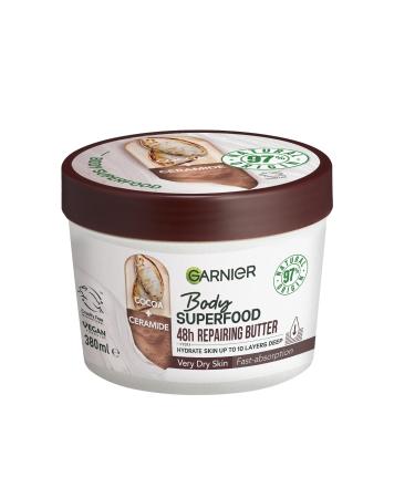 Garnier Body Superfood Repairing Body Butter With Cocoa & Ceramide Body Butter for Very Dry Skin Vegan Formula 380ml