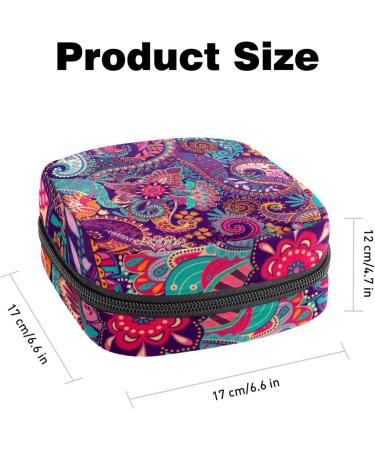 Menstrual Bag with Zipper | Stylish Ladies Napkin & Tampon Pouch for Women & Girls | Paisley Print Collection - Buy Online on GoSupps.com