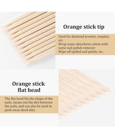 100 Pcs Orange Wooden Sticks - Double-Sided Nail Shaper & Cuticle Pusher for Manicure & Pedicure | Premium Wooden Nail Care Accessories - Buy Online on GoSupps.com