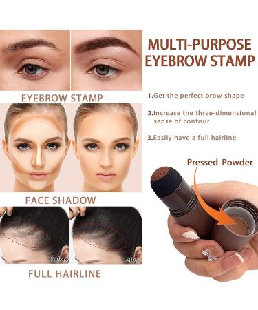 Eyebrow Stamp Template Set - 24 Reusable Brow Stencils & Brushes for Perfect Brow Shapes | Dark Brown - Buy Online on GoSupps.com