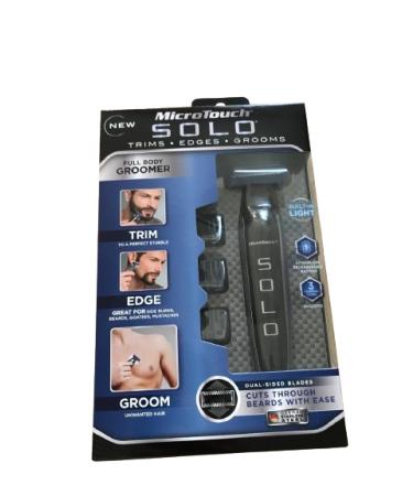 Micro Touch SOLO Men's Rechargeable Full Body Hair Trimmer, Shaver and Groomer, Blue