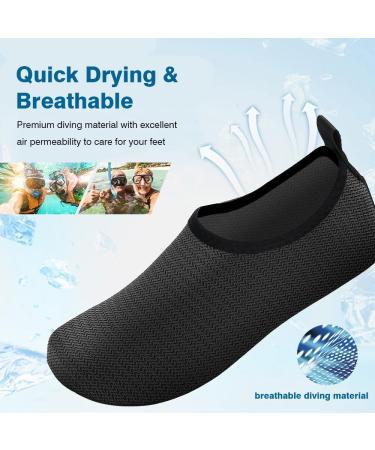 Joto Quick-Dry Water Shoes for Women Men & Children - Unisex Aqua Surf & Beach Shoes in Black (EU 46/47) - Buy Online on GoSupps.com