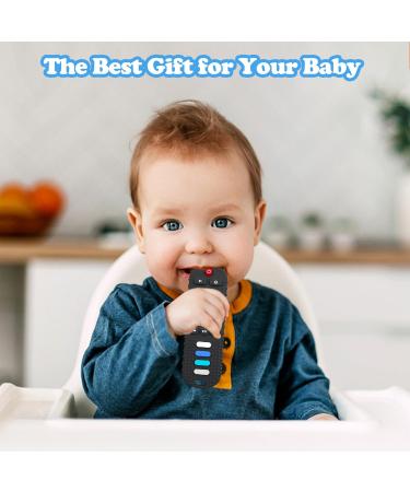 2-Pack Silicone Baby Remote Control Teether Toy for Babies 6-36 Months - Black & Gray - Boys & Girls Teething Toys - Buy Online on GoSupps.com