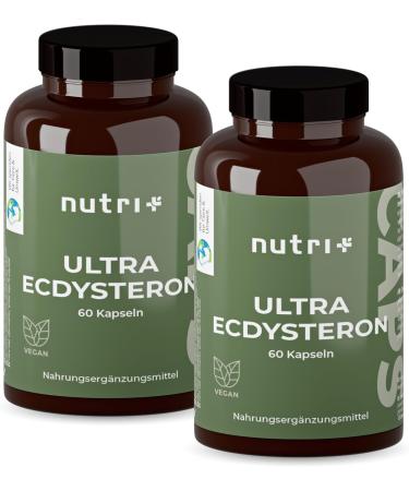 Nutri + Beta Ecdysterone High Dosed + Vegan Supplement - 540mg per capsule - 90% Beta-Ecdysterone + L-Leucine - Stemmacantha Carthamoides Extract - Fitness Capsule - Buy Online on GoSupps.com