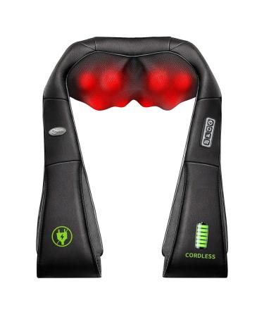 Cotsoco wireless neck massager Shiatsu massage device with heat portable massage device for neck and back pain electrical massage pillows gifts for women men brown