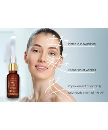 FLOSLEK Overnight Face Argan Oil | 30 ml | Contains 11 Oils & Vitamin E | Nourishes Regenerates & Smooths | Against Premature Ageing | Vitamin Booster | Sleeping Effect Technology for all Skin Types - Buy Online on GoSupps.com