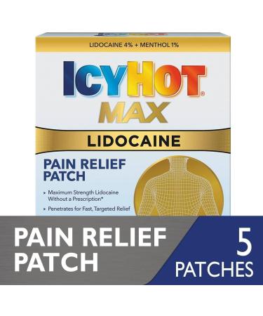 Icy Hot Lidocaine Patch Plus Menthol 5 ea - Pack of 3 | Fast Pain Relief - Buy Online on GoSupps.com