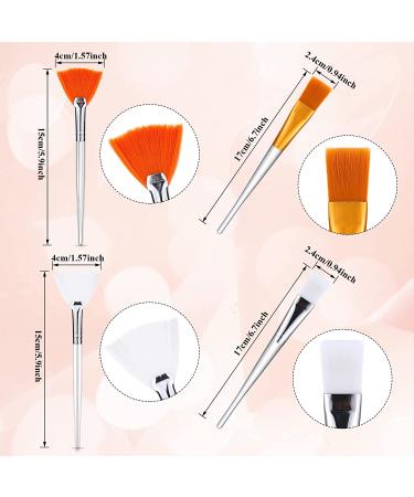 16-Piece Face Mask Fan Brush Applicator Set - Soft Facial Brushes for Makeup & Skincare - Ideal for Eyelash Extensions, Mud Masks, and Creams - 6 Inches Long - Buy Online on GoSupps.com