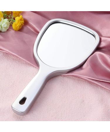 Lurrose Double Side Handheld Wall Hanging Makeup Mirror - 2X and 3X Magnification, Round Silver Mirror - Buy Online on GoSupps.com