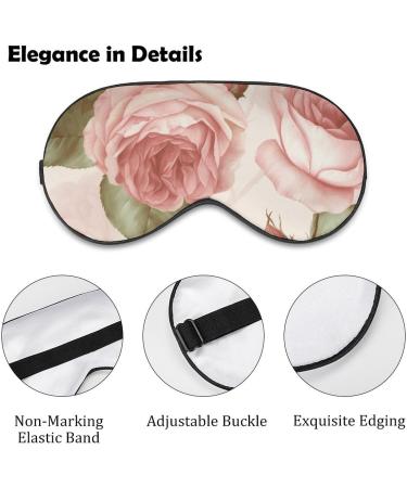 Soft Adjustable Sleep Mask - Comfortable Eye Mask for Travel & Beauty | Eye Cover for Men & Women - Roses Design - Buy Online on GoSupps.com