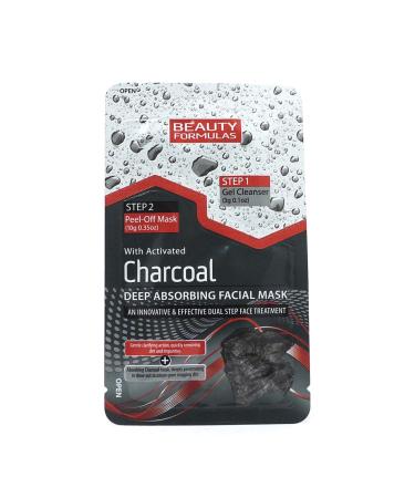 Beauty Formulas Charcoal Deep Absorbing Facial Mask 13g - 2-Step Cleanser & Mask