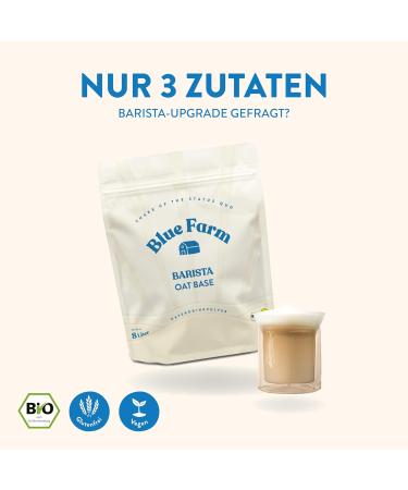 Blue Farm Barista Oat Base - Vegan Milk Alternative | 8L Mix | Bio Oatrink Barista Edition | Additive & Sugar-Free | Gluten-Free | Eco-Friendly 800g - Buy Online on GoSupps.com