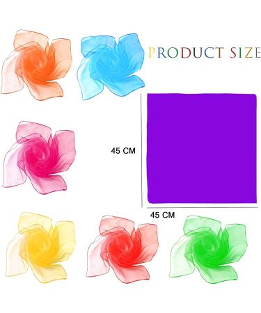Chanehann 7-Piece Colorful Chiffon Juggling Towels | Square Dance & Sensory Cloths for Adults & Kids | 45x45cm - Buy Online on GoSupps.com