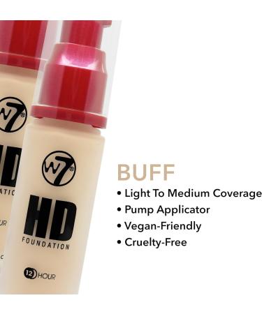 W7 HD Oil-Free Liquid Foundation - Poreless Matte Medium Coverage, Buff 30ml (Pack of 1) - Buy Online on GoSupps.com