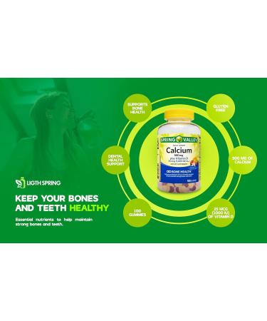 Calcium Plus Vitamin D Adult Gummies 500mg 1000 IU Assorted Flavors 100 Ct (2 Pack) Bundle with Exclusive Vitamins & Minerals - A to Z - Better Light&Spring Guide (3 Items) - Buy Online on GoSupps.com