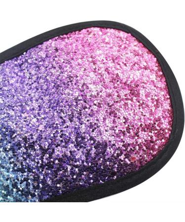 Glitter Rainbow Sequin Sleeping Eye Mask for Women, Girls, Kids - Soft Silk Blindfold for Travel - Multicolored - Buy Online on GoSupps.com