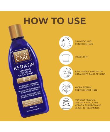 Vital Care Keratin Leave-In Treatment - Gentle Non-Stripping Daily Hair Treatment with Hydrating Abyssinian, Avocado & Sunflower Seed Oil - Buy Online on GoSupps.com
