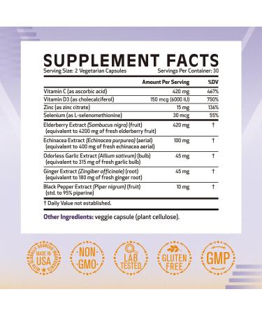 REMEDIATE Immune Defense 9-in-1 Supplement for Superior Immune Support - 60 Vegetarian Capsules - Buy Online on GoSupps.com