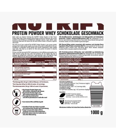 Nutrify Whey Protein Powder Chocolate - 21g Protein Low Sugar Ideal for Muscle & Diet 1kg (33 Portions) - Buy Online on GoSupps.com