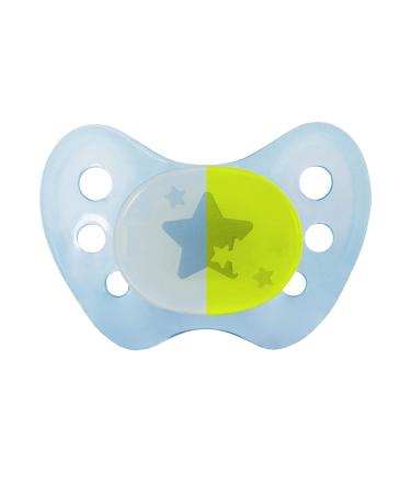 DentiStar Night Latex Pacifier 3-Pack Size 3 (14+ Months) - Dental & Jaw-Friendly Glow in the Dark Made in Germany - Star Motif in Blue - Buy Online on GoSupps.com