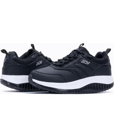 QAUPPE Women's Walking Shoes with Arch Support - Wide Plantar Fasciitis Sneakers for Foot Pain Relief - Size 8 Wide - Black - Buy Online on GoSupps.com