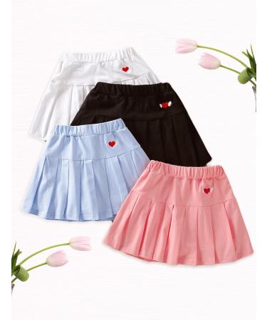 Seaur Sports Skort for Girls - Stretchable Tennis Skirt with Built-in Shorts for Running Yoga & Training (Ages 3-11 Black) - Buy Online on GoSupps.com