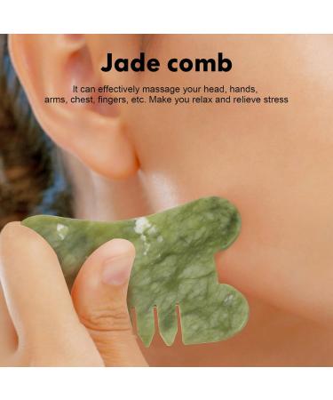 EXCEART Massage Comb Set - 4pcs Jade Gua Sha Scraping Massagers | Natural Jade Stones for Body Massage & Relaxation - Buy Online on GoSupps.com