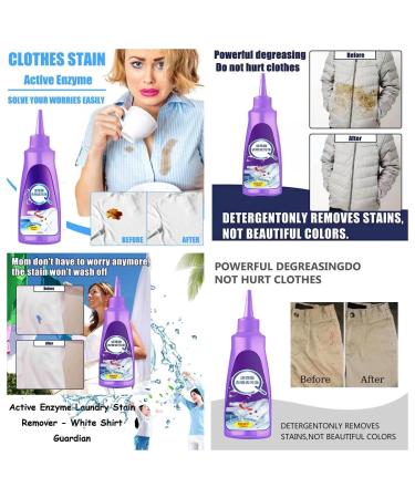 Active Enzyme Laundry Stain Remover White Shirt Guardian Garment Stubborn Stain Cleaner Oil Remover Active Enzyme Clothing Stain Remover Enzyme Laundry Stain Remover (White 2pcs) White 2pcs - Buy Online on GoSupps.com