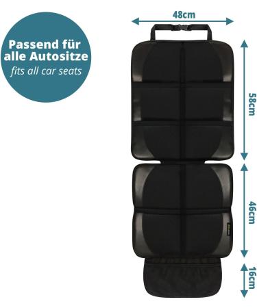 SmartPeas Child Seat Cover in Black with Free Backrest Protector - Universal Fit, Isofix Compatible, Non-Slip, Easy to Clean, Secure Installation - 1cm Upholstery High Backrest - Buy Online on GoSupps.com