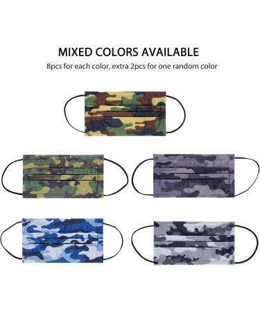 NU R Disposable Face Mask 3Ply Mask with Filter Layer and Elastic Earloop Retail 50pcs/box CAMO 50PCS - Buy Online on GoSupps.com