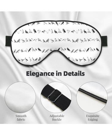 Buy Reusable Soft Sleep Mask Eye for Men & Women - Blackout Eye Cover for Better Sleep Travel & Camping - Perfect Gifts in Black & White Birds - Buy Online on GoSupps.com