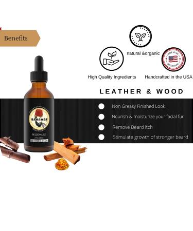 Leather & Amber Beard Oil - 2oz Beard Conditioner, Softener & Itch Eliminator | Promotes Healthy, Full Beard with Natural Ingredients - Buy Online on GoSupps.com