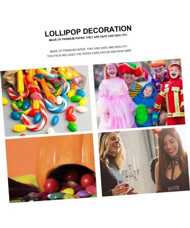 Zerodeko 40pcs Lollipop Ornament Paper Card Cartoon Note Packaging Decoration Card Chocolate Wrappers Lollipop Holder Cute Note Cards for Lollipop Packing Paper Holder Candy - Buy Online on GoSupps.com