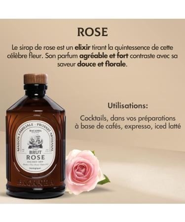 BACANHA - Sirop Bio et Brut - Sirop de Rose - Pour Cocktail Eau Caf Limonade et Th Glac - 400 mL - Buy Online on GoSupps.com