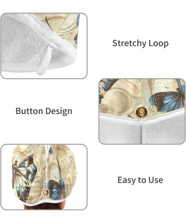 Ethnic Butterflies Hair Towel 2 Pack - Super Absorbent Quick Drying Turbans for Women & Girls - Buy Online on GoSupps.com