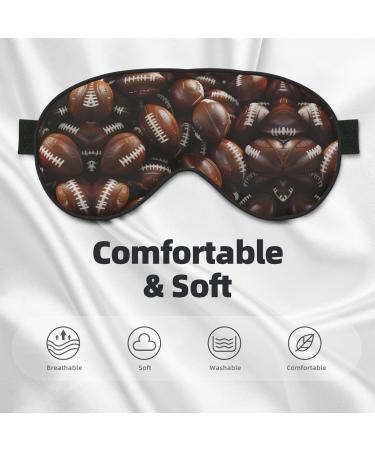 SSIMOO Double-Sided Footballs Print Eye Mask - Soft Sleep Mask for Light Blocking & Enhanced Sleep Quality - Buy Online on GoSupps.com
