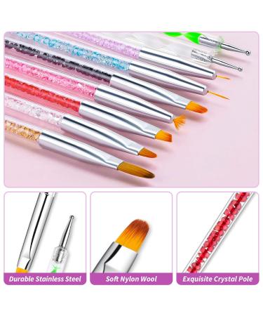 Melliex 9-Piece Nail Art Brush Set | Acrylic Gel Nail Brushes & Dotting Pen Kit for Perfect Nail Designs - Buy Online on GoSupps.com