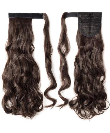 24 Medium Brown Long Curly Wavy Wrap Around Ponytail Hair Extension for Women - Buy Online on GoSupps.com