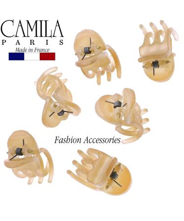 Camila Paris CP3084 French Hair Clip Set - 6 Extra Small Beige Girls Claw Clips - Fashionable Styling Hair Accessories for Women - Strong Hold Grip Clamp - Made in France - Buy Online on GoSupps.com